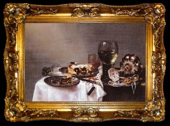 framed  HEDA, Willem Claesz. Breakfast Table with Blackberry Pie, ta009-2